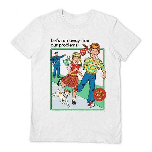 Front - Steven Rhodes Mens Let´s Run Away T-Shirt