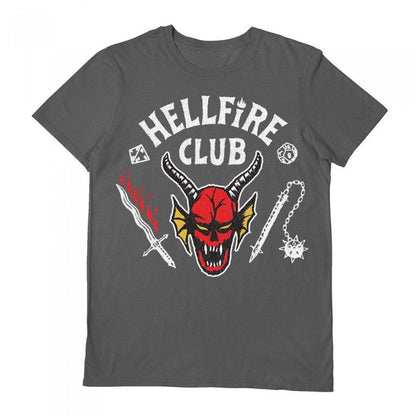 Front - Stranger Things Unisex Adult Hellfire Face T-Shirt