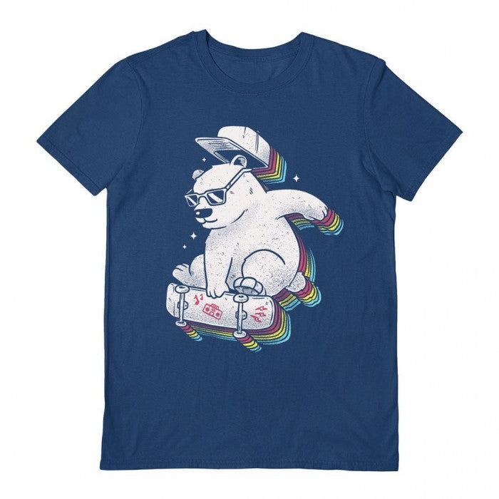 Front - EduEly Unisex Adult Raindow Skate Bear T-Shirt