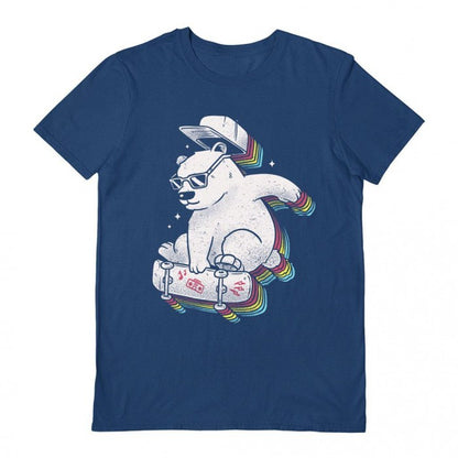 Front - EduEly Unisex Adult Raindow Skate Bear T-Shirt