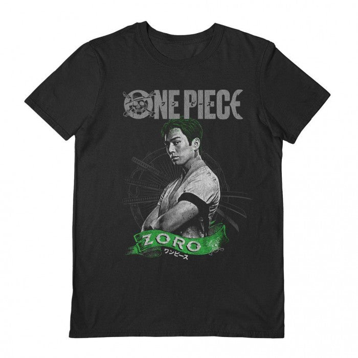 Front - One Piece Live Action Unisex Adult Roronoa Zoro Cotton T-Shirt