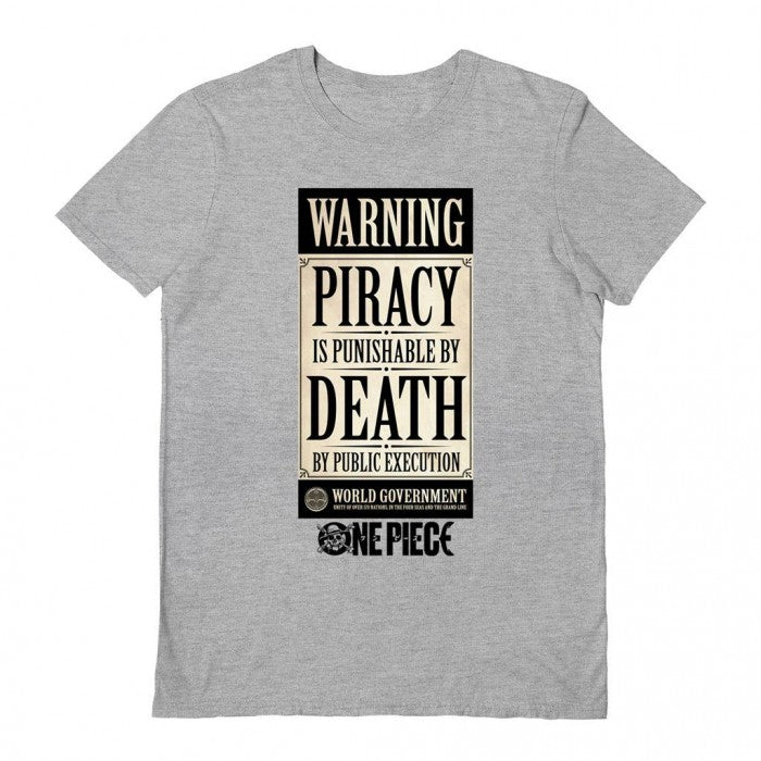 Front - One Piece Live Action Unisex Adult Warning T-Shirt