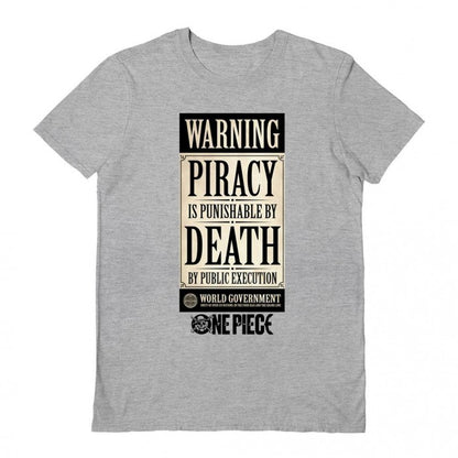 Front - One Piece Live Action Unisex Adult Warning T-Shirt