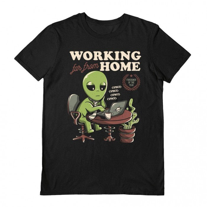 Front - EduEly Unisex Adult Working Far From Home T-Shirt