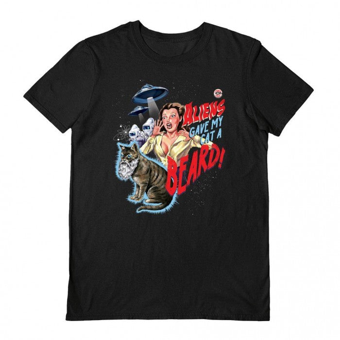Front - Steven Rhodes Unisex Adult Aliens Gave My Cat A Beard T-Shirt