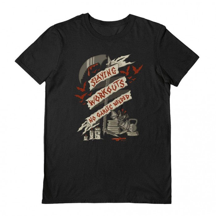 Front - Letter Shoppe Mens Slaying Workouts T-Shirt