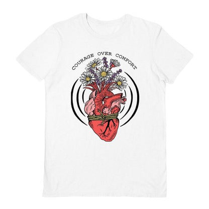 Front - Letter Shoppe Unisex Adult Courage Over Comfort T-Shirt
