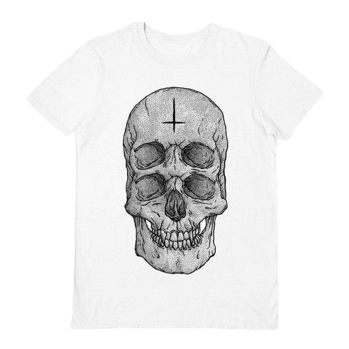 Front - Deniart Unisex Adult Skull T-Shirt