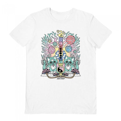 Front - Letter Shoppe Unisex Adult Trippy Kitty Pastel T-Shirt