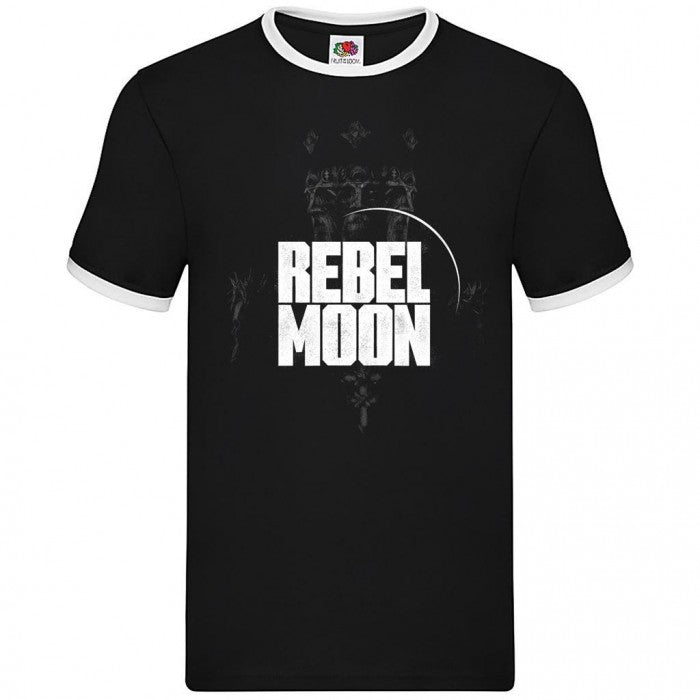 Front - Rebel Moon Unisex Adult Ringer Logo T-Shirt