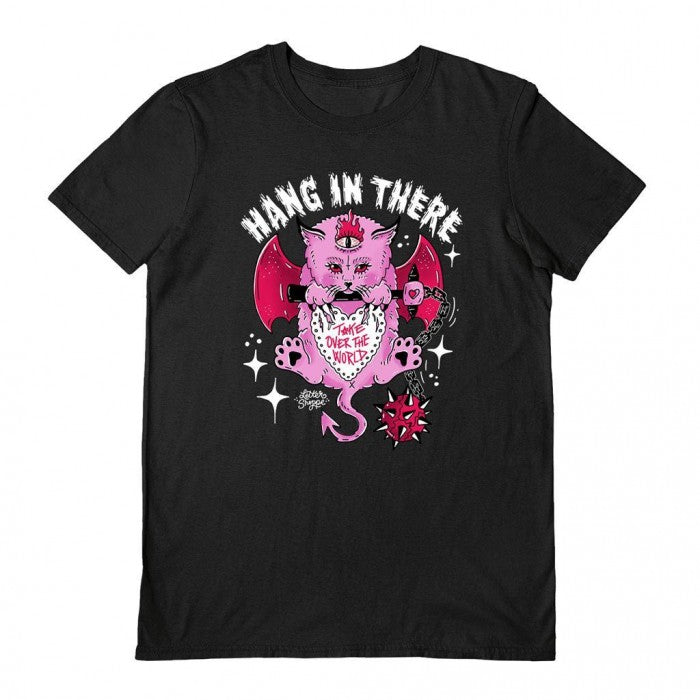 Front - Letter Shoppe Unisex Adult Hang In There Kitty T-Shirt