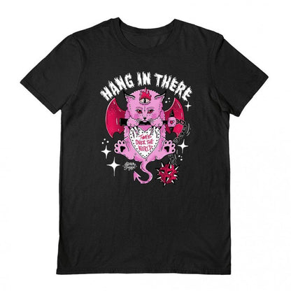 Front - Letter Shoppe Unisex Adult Hang In There Kitty T-Shirt