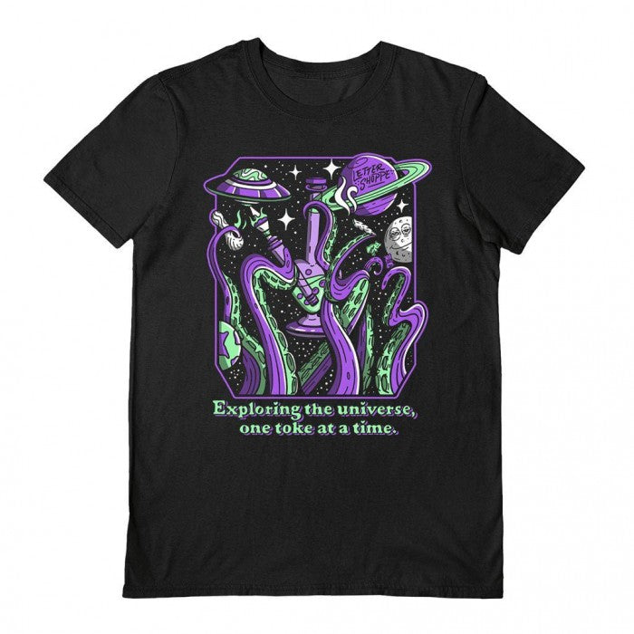 Front - Letter Shoppe Unisex Adult Weed In Space T-Shirt