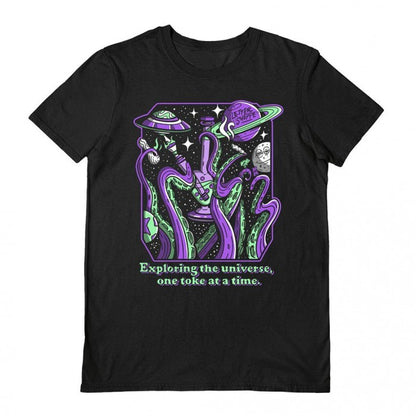 Front - Letter Shoppe Unisex Adult Weed In Space T-Shirt