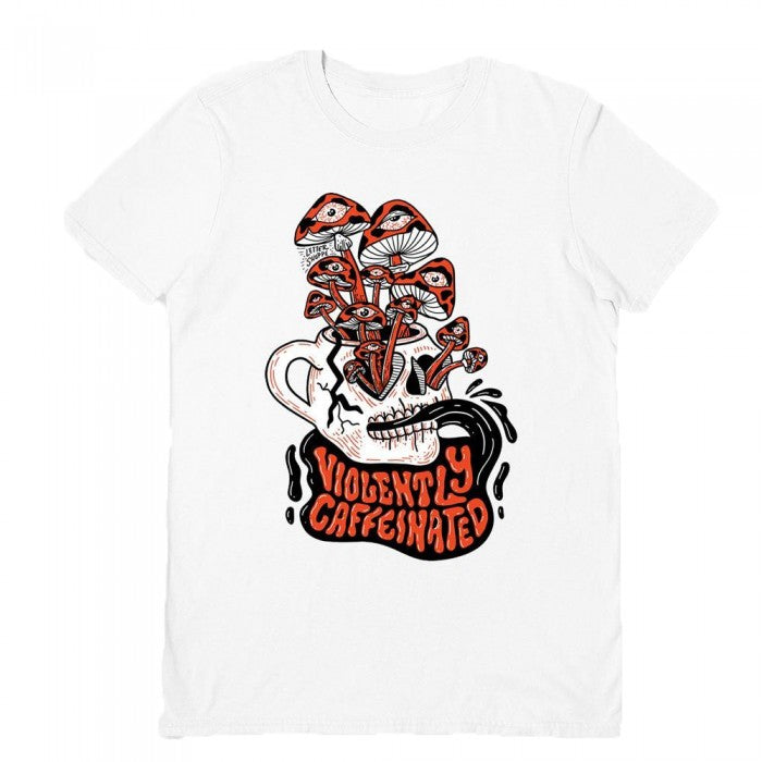 Front - Letter Shoppe Unisex Adult Violently Caffeinated T-Shirt