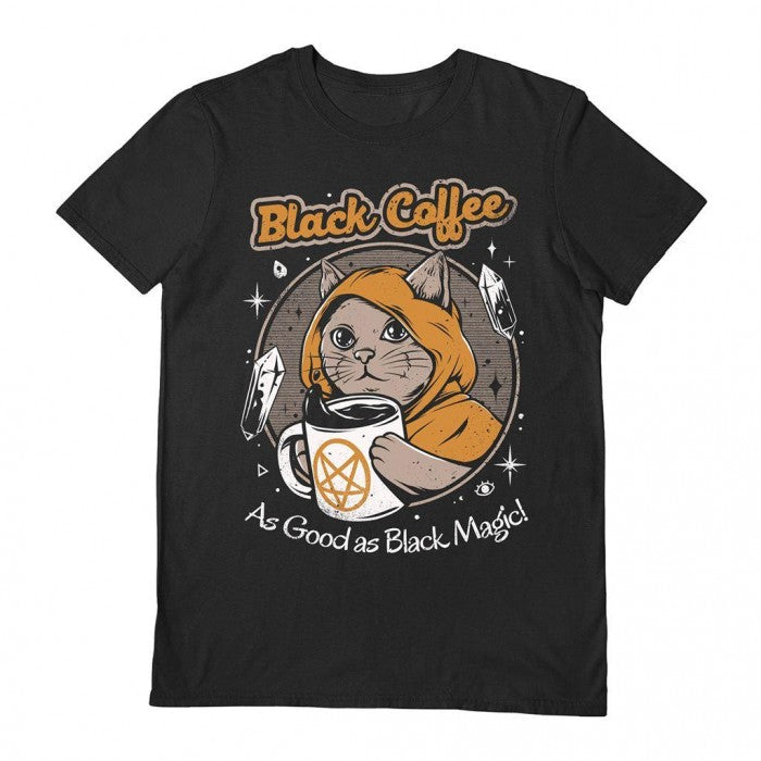 Front - Ilustrata Unisex Adult Black Coffee T-Shirt