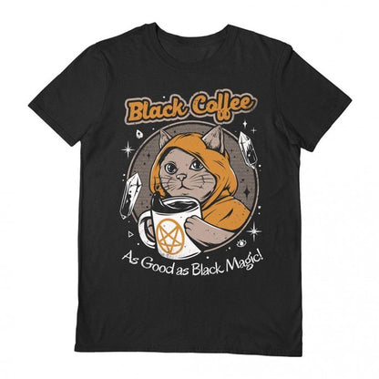 Front - Ilustrata Unisex Adult Black Coffee T-Shirt