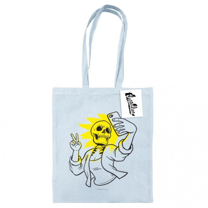 Front - Benjimoji Skeletal Selfie Tote Bag