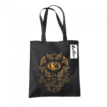 Front - Letter Shoppe Angel Numbers & Moths Tote Bag