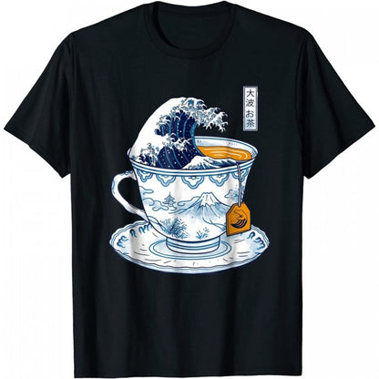 Front - Vincent Trinidad Unisex Adult The Great Kanagawa Tea T-Shirt