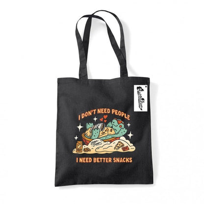 Front - Letter Shoppe I Need Better Snacks Tote Bag