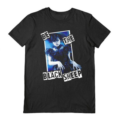Front - Wednesday Unisex Adult Be The Black Sheep T-Shirt