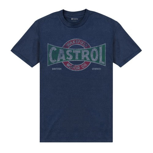 Front - Castrol Unisex Adult Distressed Logo T-Shirt