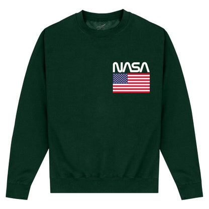 Front - NASA Unisex Adult Stars & Stripes Crew Neck Sweatshirt