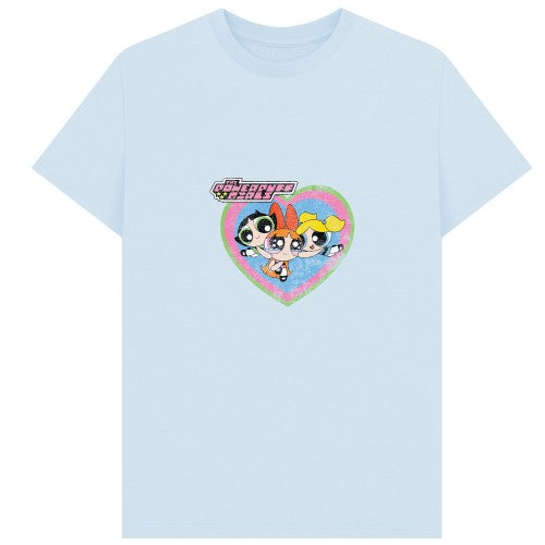 Front - The Powerpuff Girls Unisex Adult Faded Heart T-Shirt