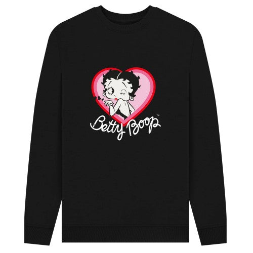 Front - Betty Boop Unisex Adult Blow A Kiss Sweatshirt