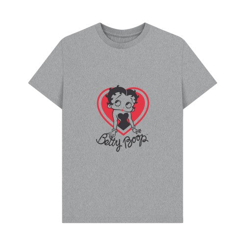 Front - Betty Boop Unisex Adult Heart T-Shirt