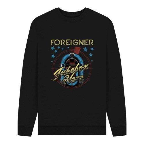 Front - Foreigner Unisex Adult Jukebox Hero Graphic Sweatshirt