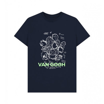 Front - Apoh Unisex Adult Sunflowers Scribble Vincent Van Gogh T-Shirt