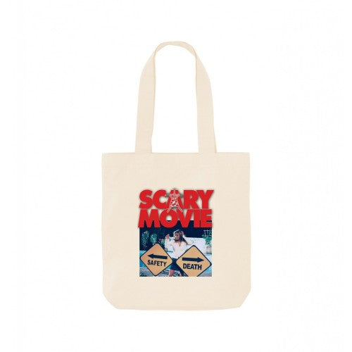 Front - Scary Movie Safety Vs Death Graphic Tote Bag