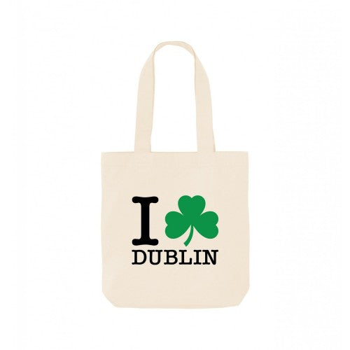Front - Apoh I Heart Dublin Shamrock Tote Bag