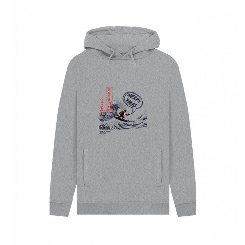 Front - Apoh Unisex Adult Santa Great Wave Merry Xmas Hokusai Hoodie