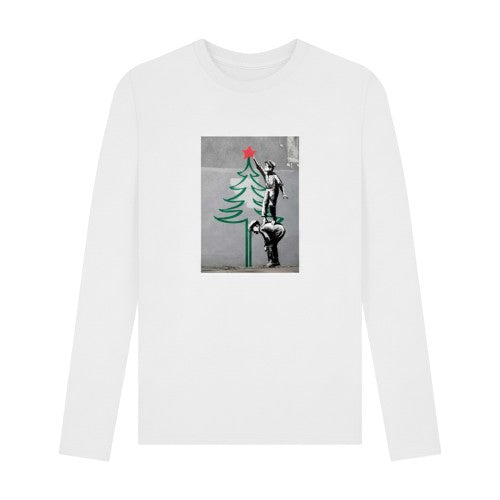 Front - Apoh Unisex Adult Banksy Long-Sleeved Christmas T-Shirt
