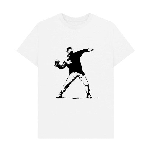 Front - Apoh Unisex Adult Festival Cup Thrower Banksy T-Shirt