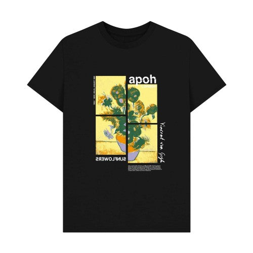 Front - Apoh Unisex Adult Sunflowers Jigsaw Vincent Van Gogh T-Shirt