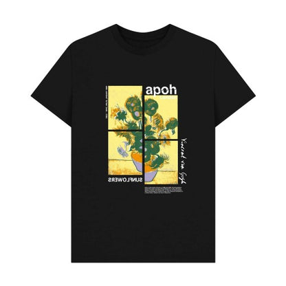 Front - Apoh Unisex Adult Sunflowers Jigsaw Vincent Van Gogh T-Shirt