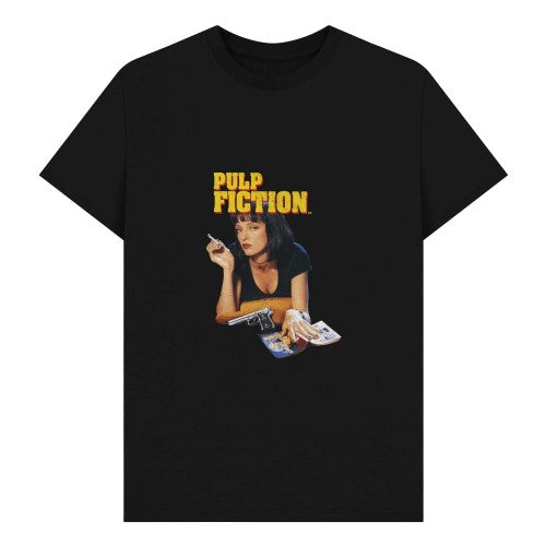 Front - Pulp Fiction Unisex Adult Mia Wallace Vintage T-Shirt