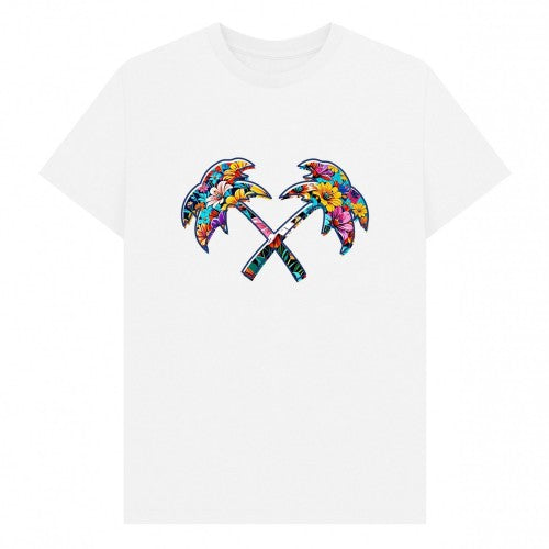 Front - Trainer Spotter Unisex Adult Cross Palm Flowers T-Shirt