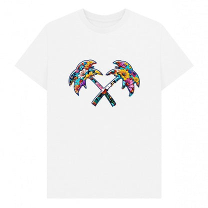 Front - Trainer Spotter Unisex Adult Cross Palm Flowers T-Shirt