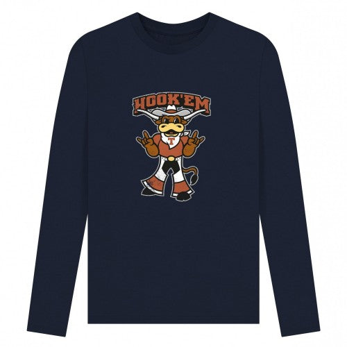 Front - Texas University Unisex Adult Hook ´Em Long-Sleeved T-Shirt