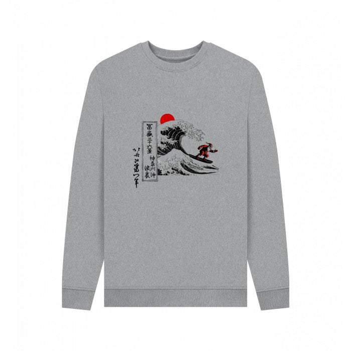 Front - Apoh Unisex Adult Santa Great Wave Hokusai Sweatshirt