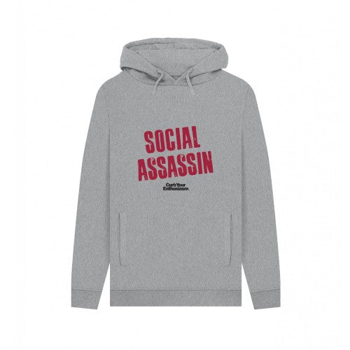 Light Heather-Light Heather - Front - Curb Your Enthusiasm Unisex Adult Social Assassin Heather Hoodie