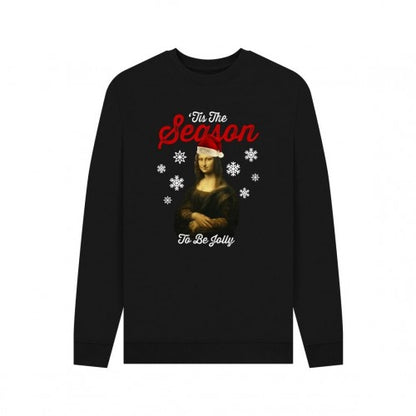 Front - Apoh Unisex Adult Tis The Season To Be Jolly Mona Lisa Sweatshirt