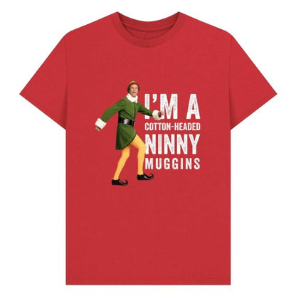 Front - Elf Unisex Adult Ninny Muggins Graphic T-Shirt