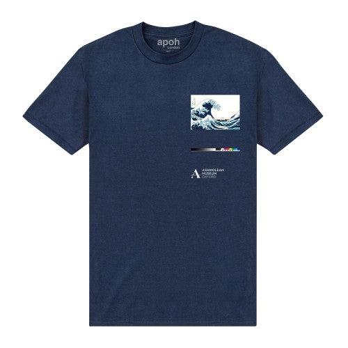Front - Ashmolean Museum Unisex Adult Wave T-Shirt