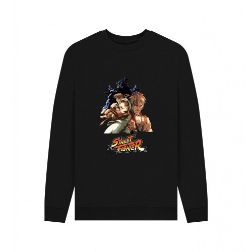 Front - Street Fighter Unisex Adult Group Pose Sweatshirt